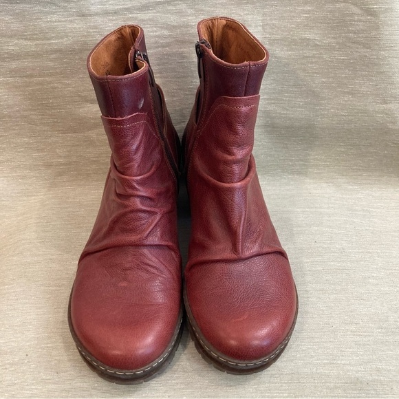 ART Sz 40 Oslo  Leather Stacked Wooden Heel High Ankle Zipper Booties Boots - Picture 2 of 11